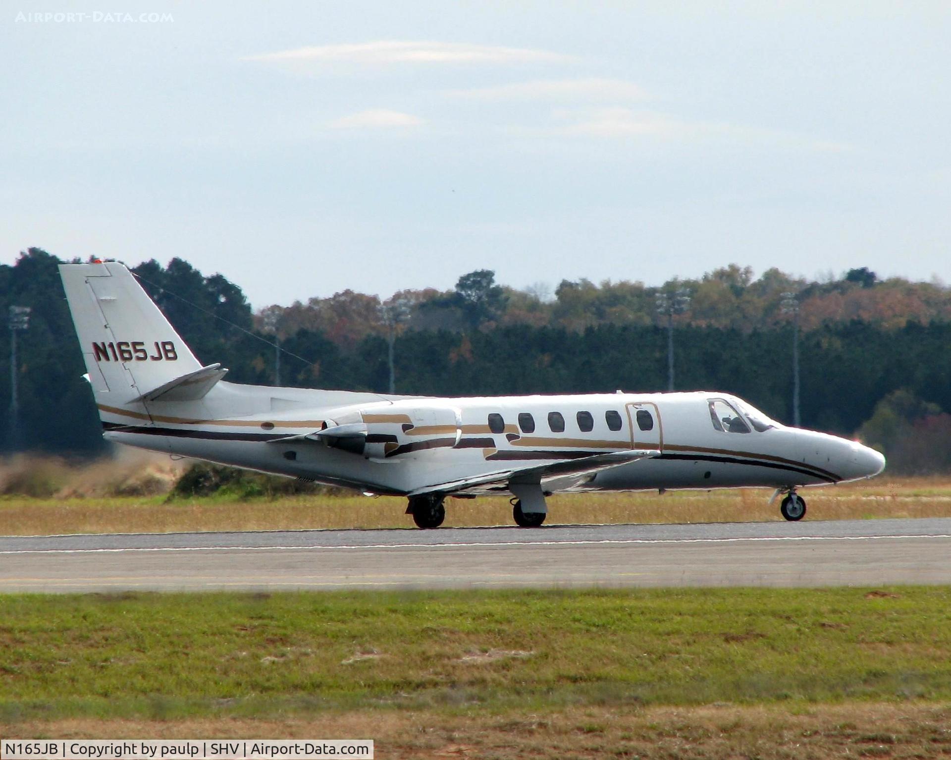 N165JB, 1984 Cessna S550 Citation IIS C/N S550-0009, Rolling for take off on 23 at Shreveport Regional.
