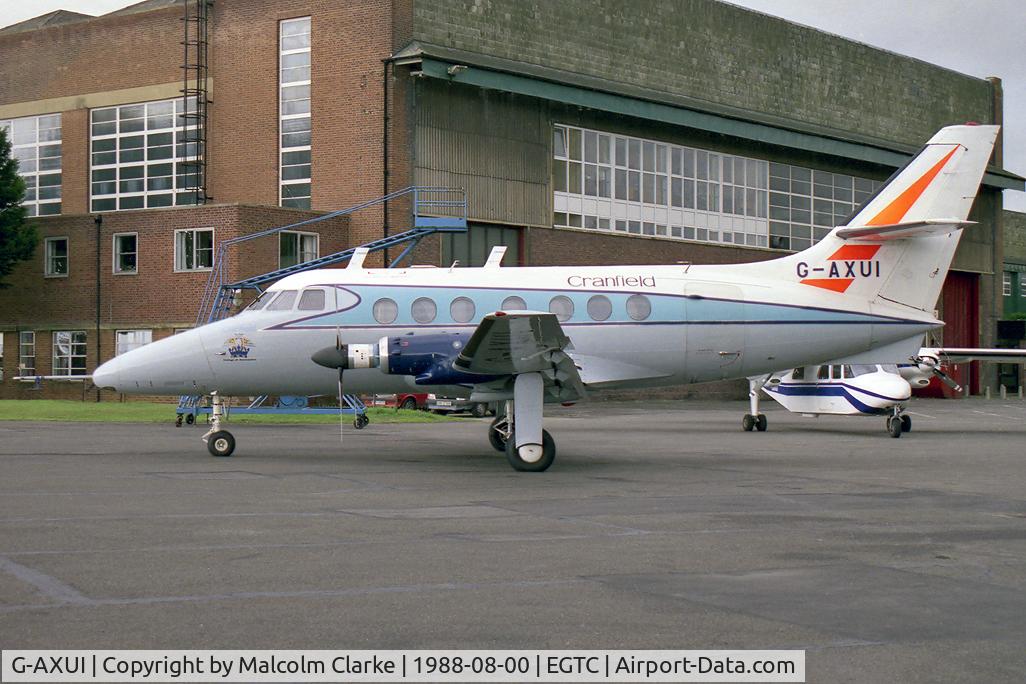 G-AXUI, 1969 Handley Page HP137 Jetstream 1 C/N 222, Handley Page HP-137 Jetstream 31 at The Cranfield Institute of Technology in 1988.