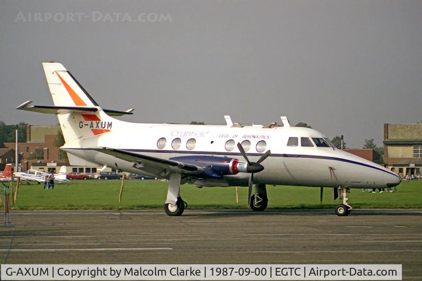 G-AXUM, 1970 Handley Page HP137 Jetstream 1 C/N 245, Handley Page HP-137 Jetstream 31 at The Cranfield Institute of Technology in 1987.