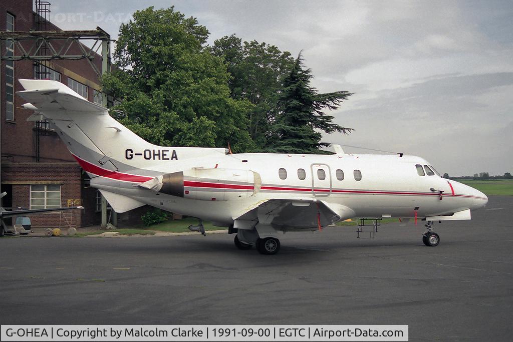 G-OHEA, 1967 Hawker Siddeley HS.125 Series 3B/RA C/N 25144, Hawker Siddeley HS-125-3B/RA at Cranfield Airfield in 1991.