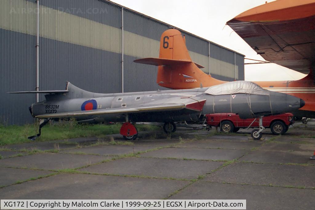 XG172, Hawker Hunter F.6A C/N 41H/680009, Hawker Hunter F6A at North Weald Airfield in 1999.