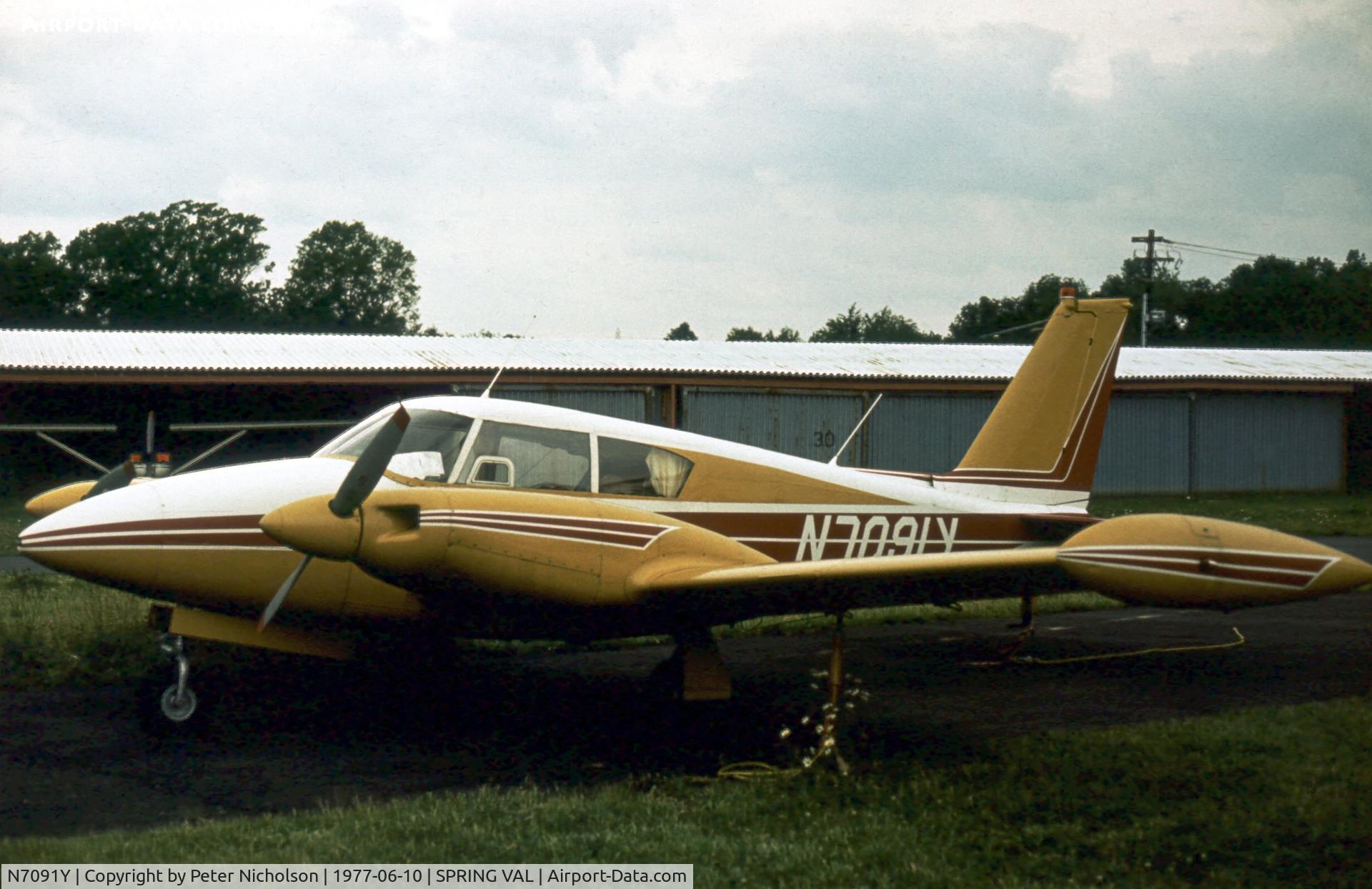 N7091Y, Piper PA-23 C/N 23-4, This Aztec 250 was seen at Spring Valley Airport in the Summer of 1977 - the airport closed in 1985.