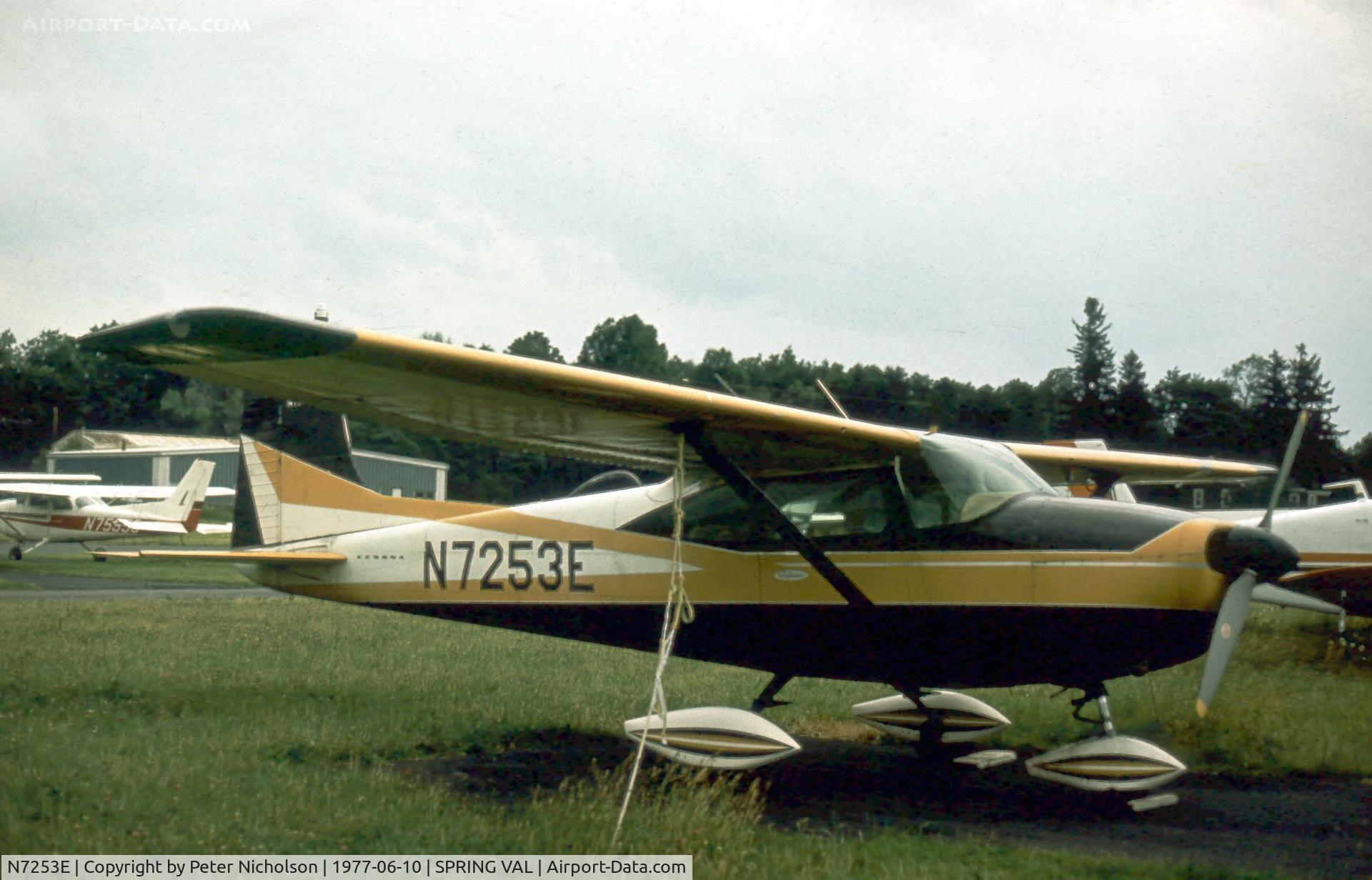 N7253E, 1959 Cessna 182B Skylane C/N 52253, This Skylane was seen at Spring Valley Airport in the Summer of 1977 - the airport closed in 1985.