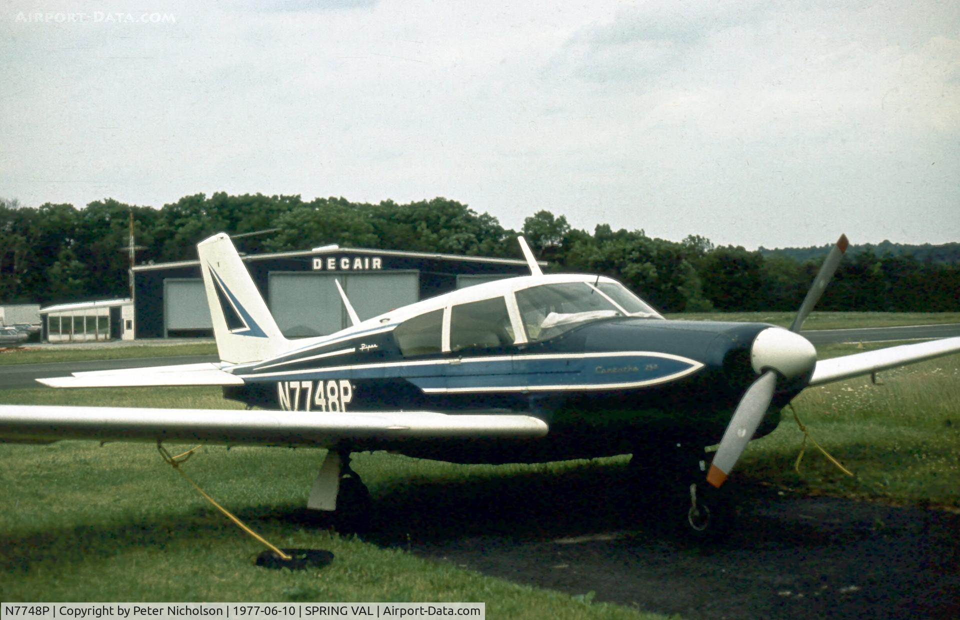 N7748P, 1961 Piper PA-24-250 Comanche C/N 24-2963, This Comanche 250 was seen at Spring Valley Airport in the Summer of 1977 - the airport closed in 1985.