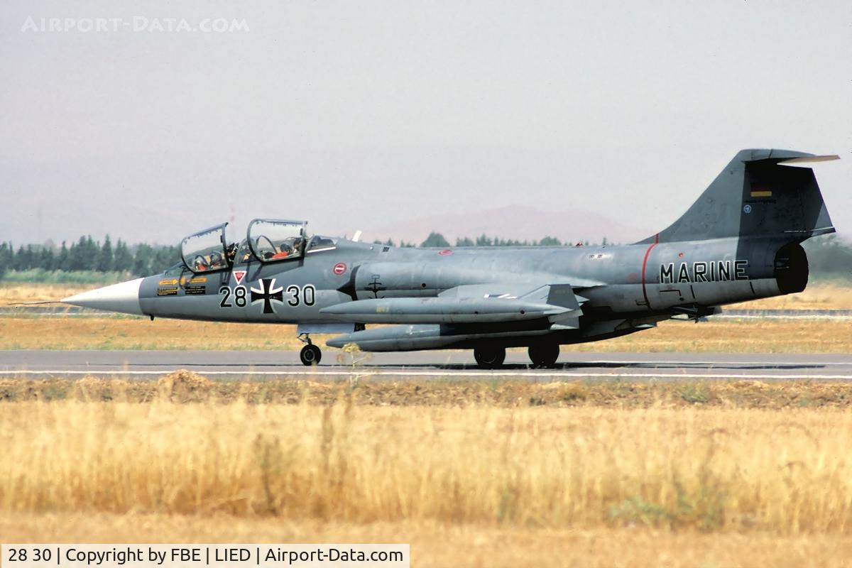 28 30, Lockheed TF-104G Starfighter C/N 583F-5960, taxying out to the active