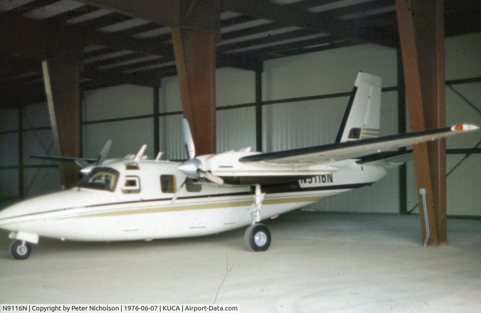 N9116N, 1970 Aero Commander 500S Shrike Commander C/N 3086, This Aero Commander 500S was hangered at Oneida County in the Summer of 1976 - the airport closed in 2007.