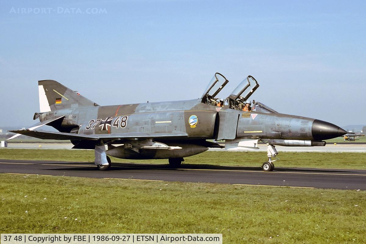 37 48, 1972 McDonnell Douglas F-4F Phantom II C/N 4466, returning from a mission from Fliegerhorst Neuburg