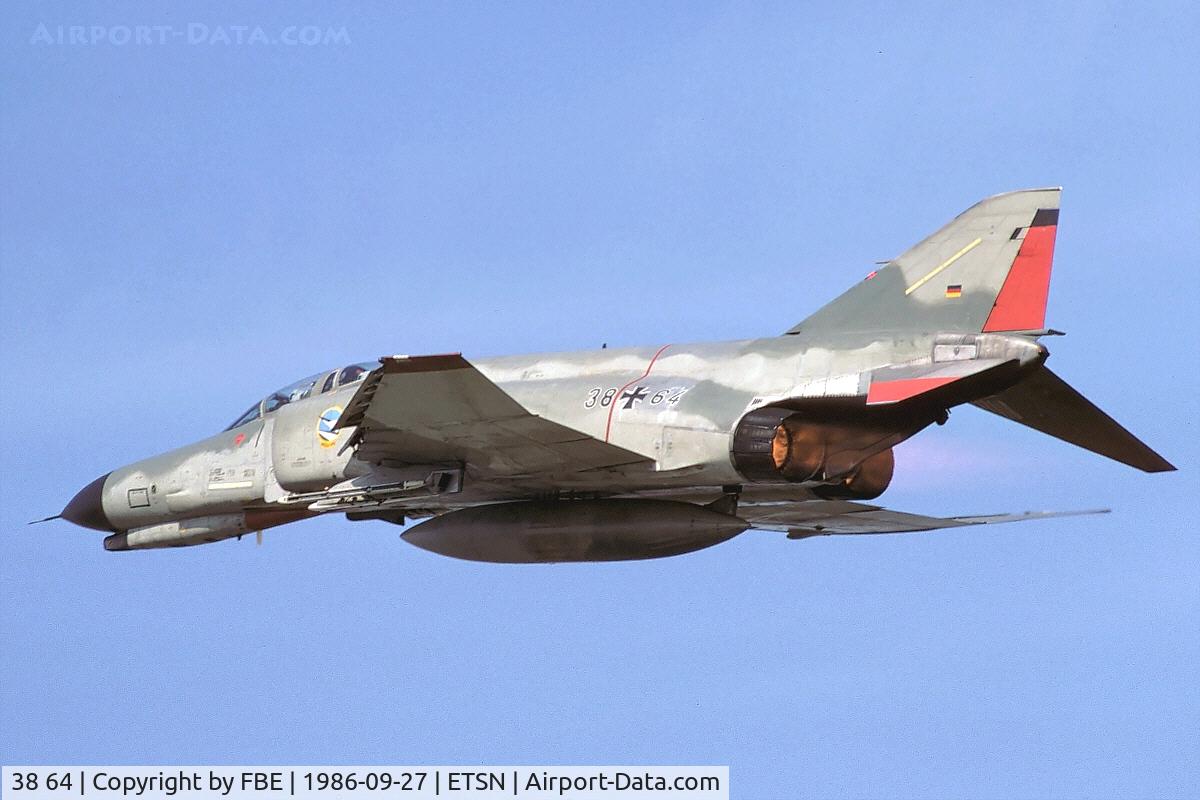 38 64, 1972 McDonnell Douglas F-4F Phantom II C/N 4782, JG74 Phantom takes off from Fliegerhorst Neuburg