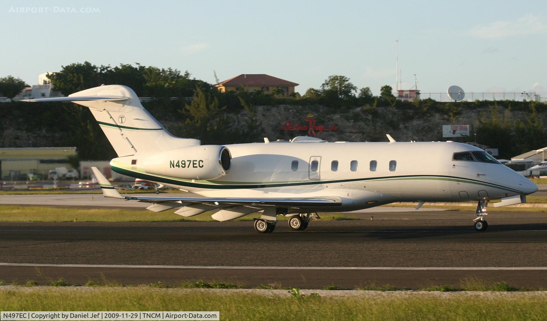 N497EC, 2004 Bombardier Challenger 300 (BD-100-1A10) C/N 20025, N497EC at runway 10 taking off