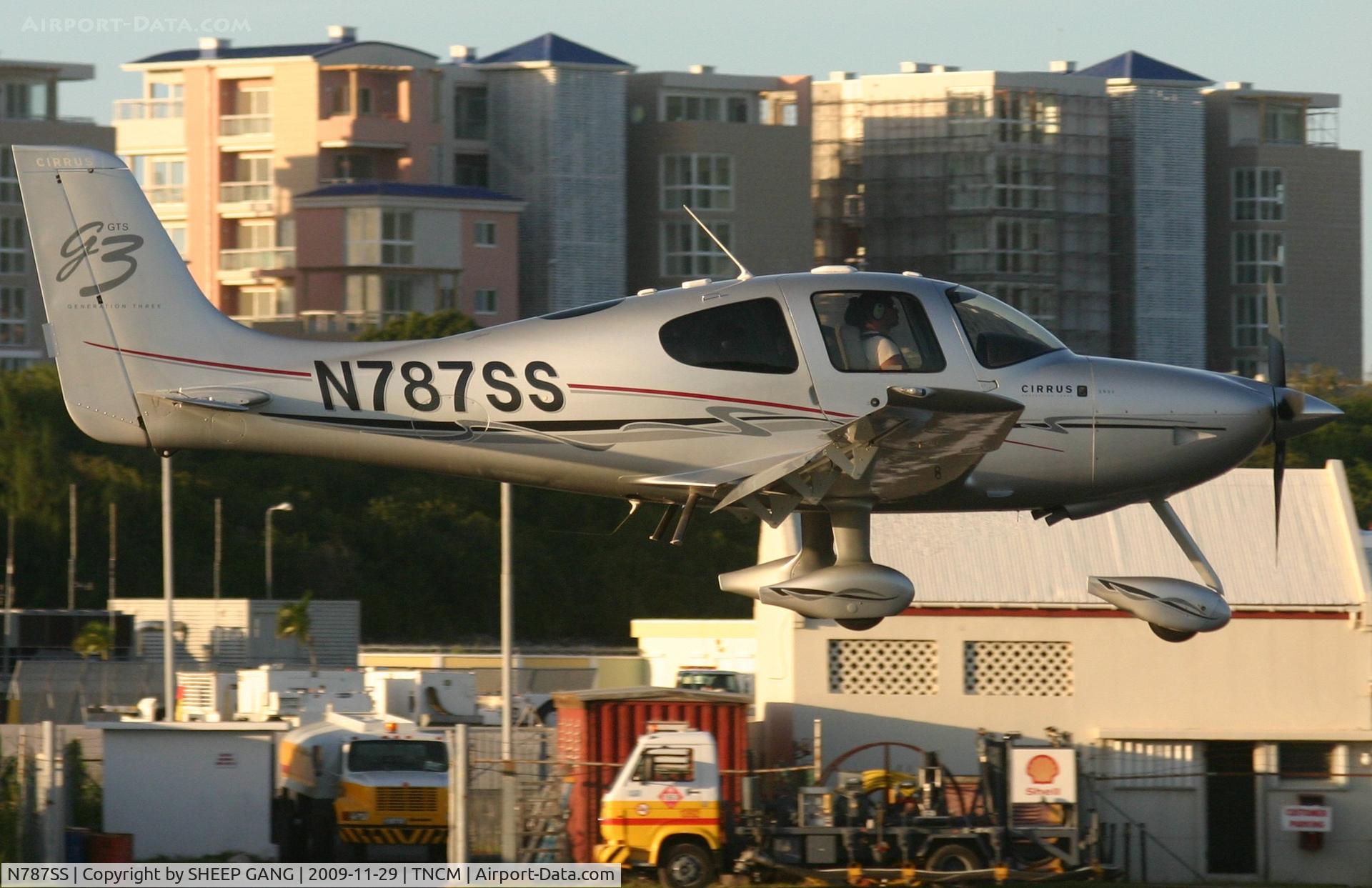 N787SS, 2007 Cirrus SR22 G3 GTS C/N 2505, N787SS landing at TNCM