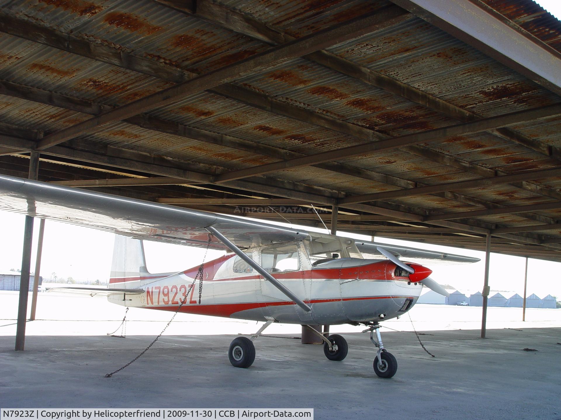 N7923Z, 1963 Cessna 150C C/N 150-60023, Under the roof and tied down