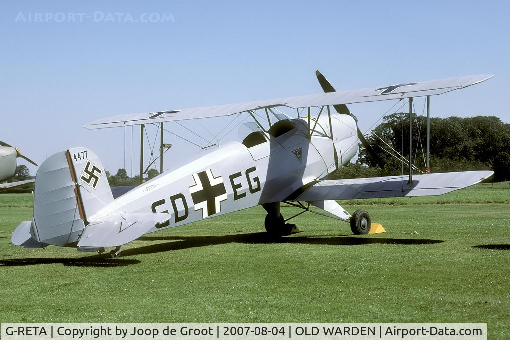 G-RETA, 1967 CASA 1-131E Jungmann C/N 2197, Spanish Jungmann in German AF colours.