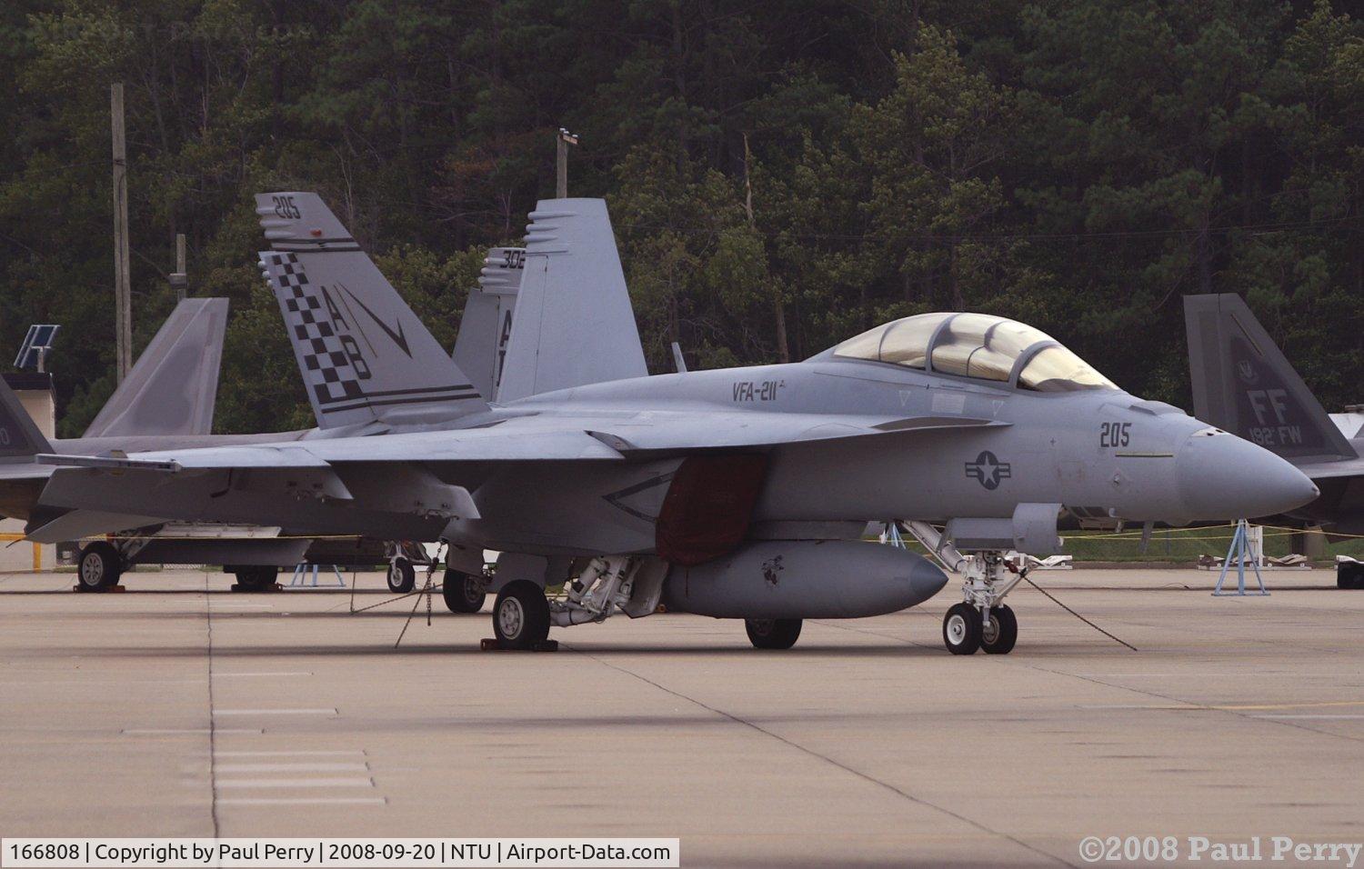166808, Boeing F/A-18F Super Hornet C/N F181, A Checkmate SuperBug taking a day off