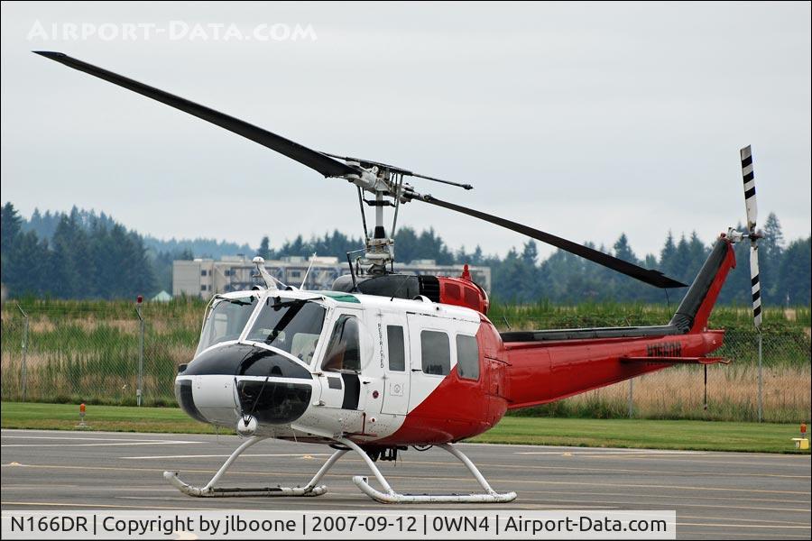 N166DR, 1995 Bell UH-1H Iroquois C/N 9143 (66-16949), N166DR on the ground at Olympia Heliport, WA