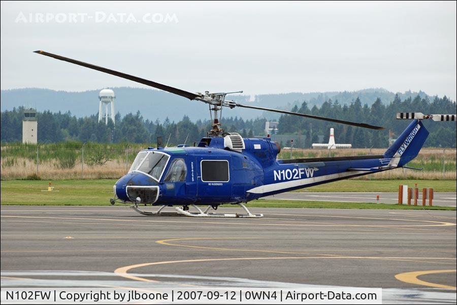 N102FW, Bell UH-1B C/N 62-1905, N102FW on the ground at Olympia Heliport, WA