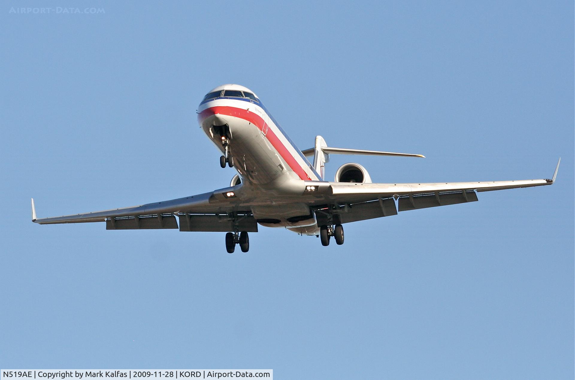 N519AE, 2003 Bombardier CRJ-701 (CL-600-2C10) Regional Jet C/N 10131, American Eagle CRJ700 N519AE, EGF3861, arriving 27L from KBNA.