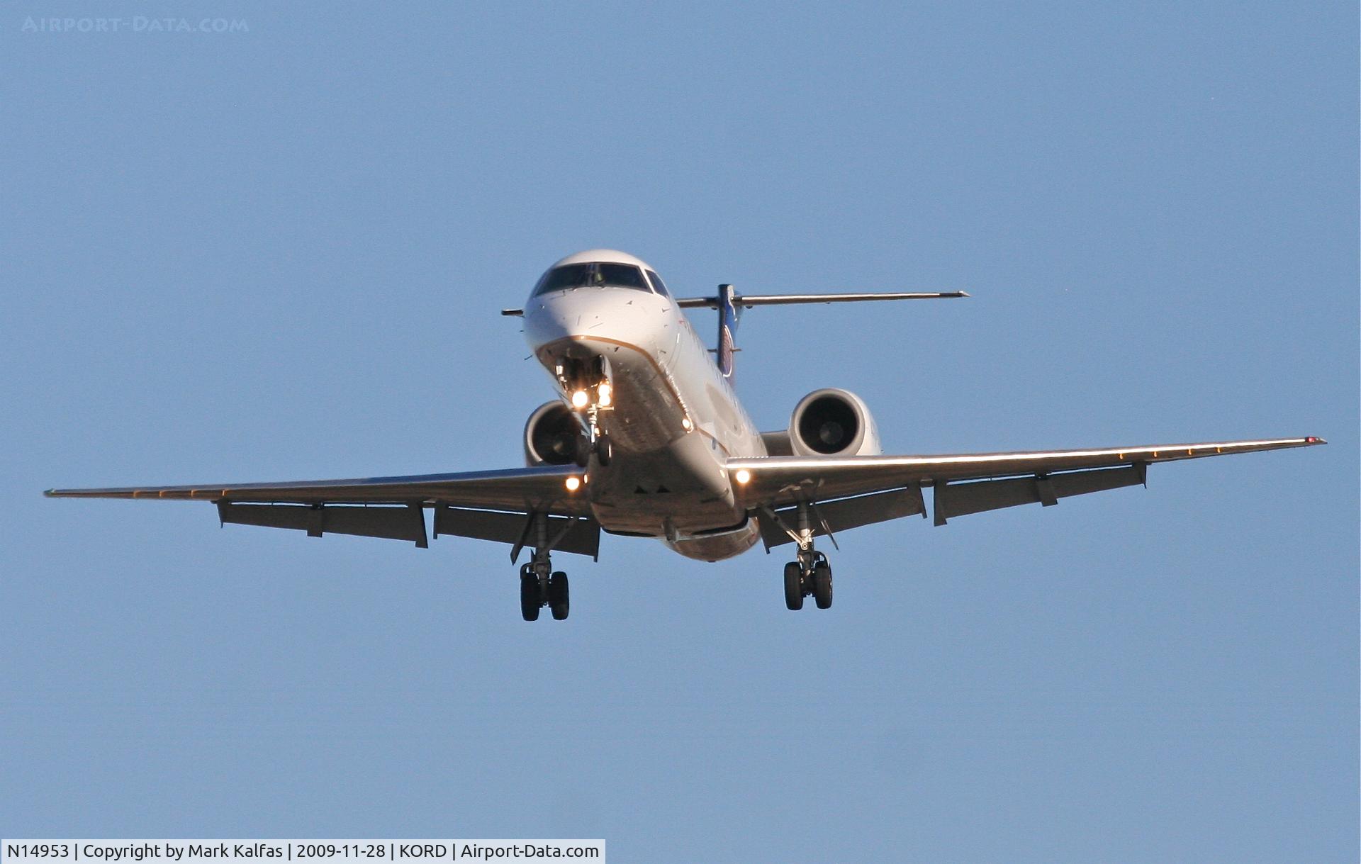 N14953, 1998 Embraer ERJ-145LR (EMB-145LR) C/N 145071, ExpressJet Airlines EMB-145LR, BTA2653 short final 27L from KEWR.