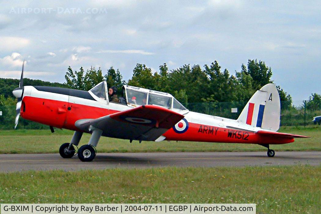 G-BXIM, 1951 De Havilland DHC-1 Chipmunk 22 C/N C1/0548,  DHC-1 Chipmunk T.10 [C1/0548] Kemble~G 11/07/2004. Seen at the PFA Fly in 2004 Kemble UK. Also wears former Military marks of WK512 coded A.