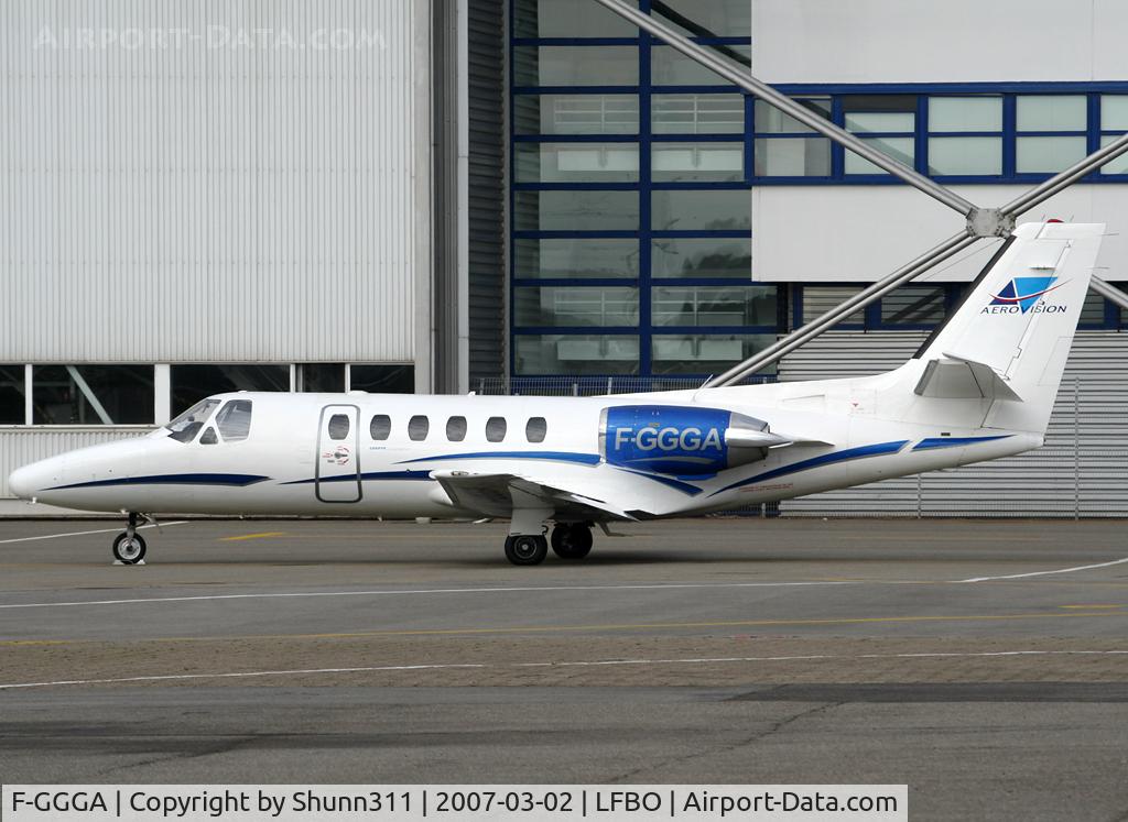 F-GGGA, 1988 Cessna 550 Citation II C/N 550-0586, Parked with old 'Aerovision' titles