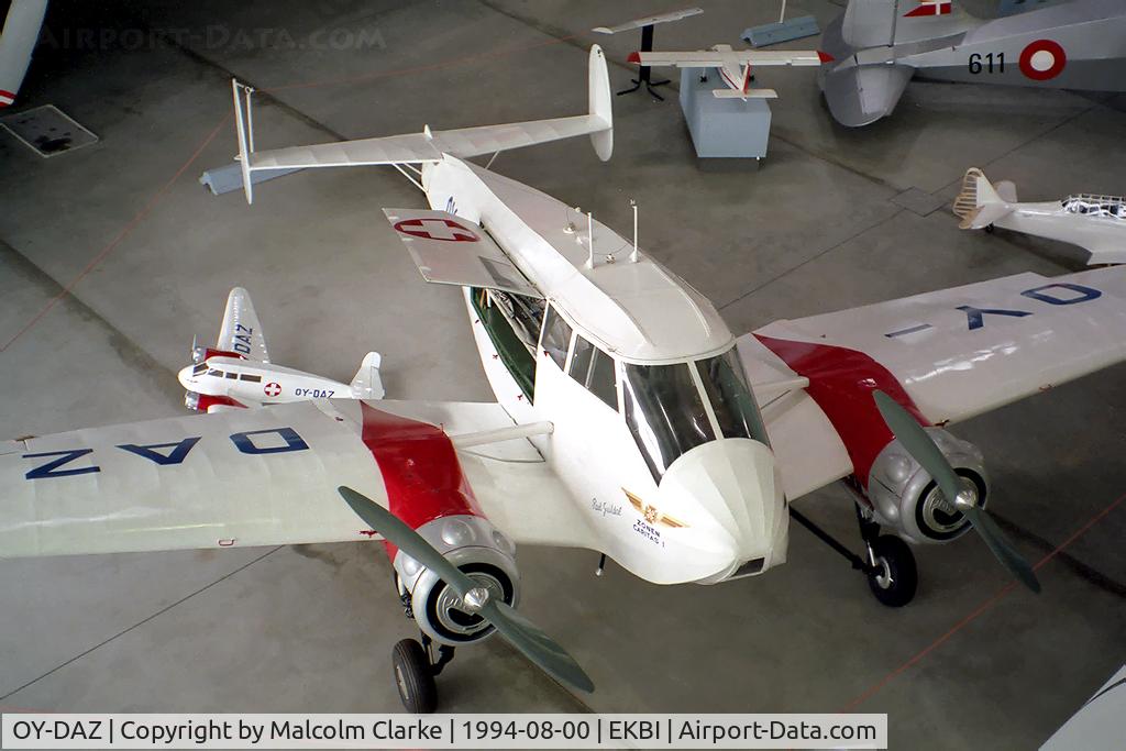 OY-DAZ, 1937 General Aircraft Monospar ST-25 Ambulance C/N GAL/ST/25/95, General Aircraft ST25 Monospar Ambulance at the Mobillium Museum, Billund, Denmark.
