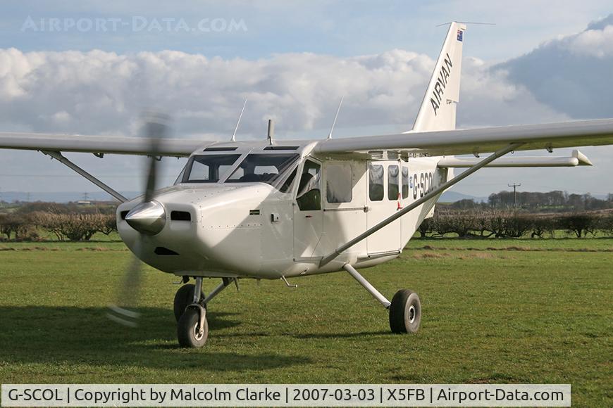 G-SCOL, 2006 Gippsland GA-8 Airvan C/N GA8-05-088, Gippsland GA-8 Airvan on a refuelling visit to Fishburn Airfield, UK in 2007.