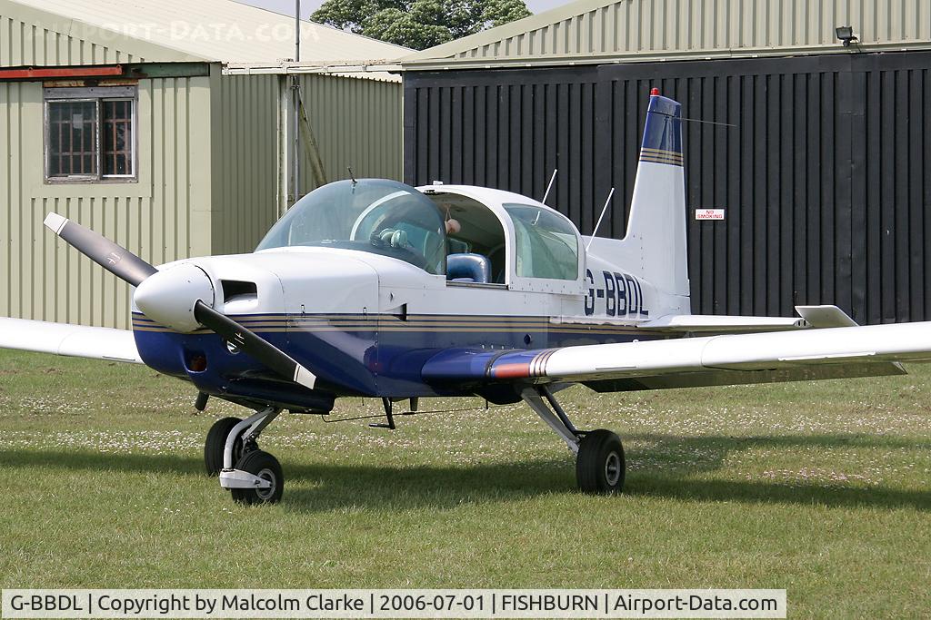 G-BBDL, 1973 Grumman American AA-5 Traveler C/N AA5-0406, Grumman American AA-5 Traveler at Fishburn Airfield, UK in 2006.