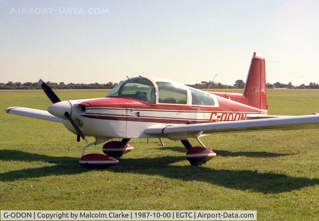 G-ODON, 1978 Gulfstream American AA-5B Tiger C/N AA5B-0972, Grumman American AA-5B Tiger at Cranfield Airport in 1987.