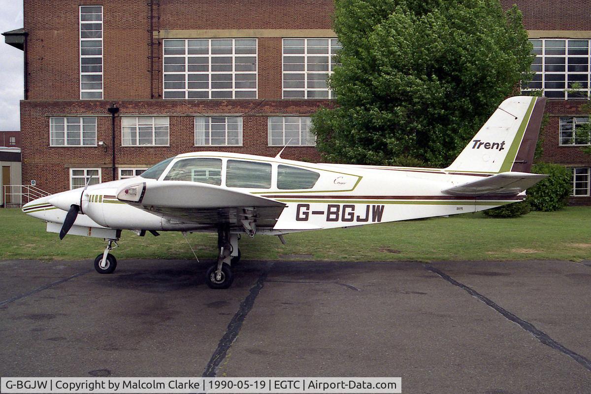 G-BGJW, 1979 Gulfstream American GA-7 Cougar C/N GA7-0105, Gulfstream American GA-7 Cougar at Cranfield Airport in 1990.
