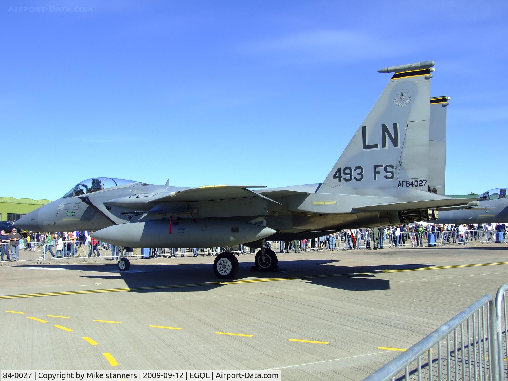 84-0027, 1984 McDonnell Douglas F-15C Eagle C/N 0938/C330, Sqn commanders aircraft on display at Leuchars airshow '09