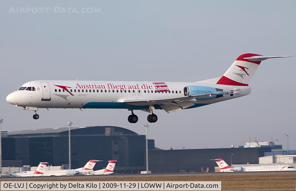 OE-LVJ, 1991 Fokker 100 (F-28-0100) C/N 11359, AUSTRIAN ARROWS