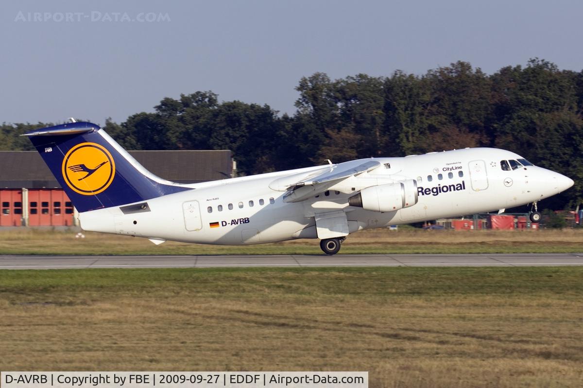 D-AVRB, 1994 British Aerospace Avro 146-RJ85 C/N E.2253, lift off from RW18W