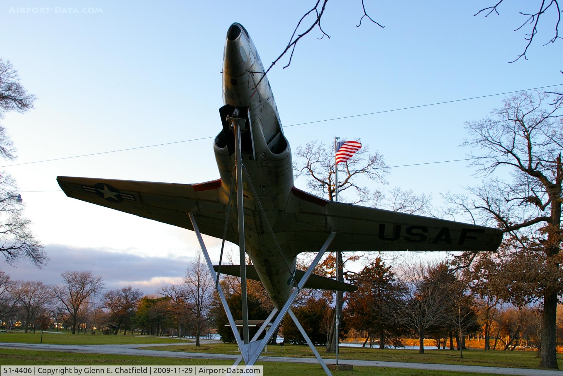 51-4406, 1951 Lockheed T-33A Shooting Star C/N 580-5701, Mounted in the city park, south side of Oelwein, IA