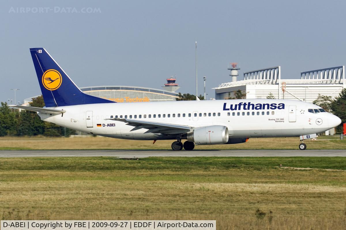 D-ABEI, 1991 Boeing 737-330 C/N 25359, departing EDDF via RW18W