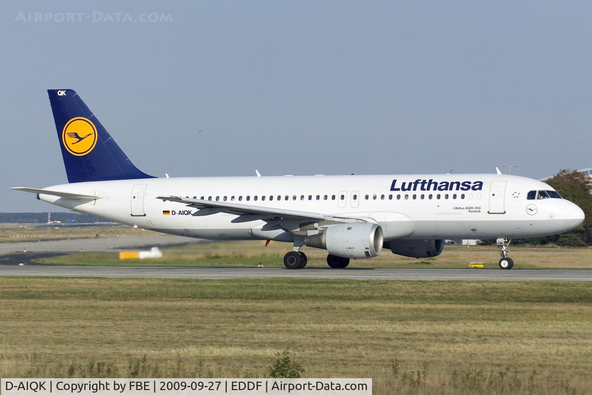D-AIQK, 1991 Airbus A320-211 C/N 0218, departing EDDF via RW18W