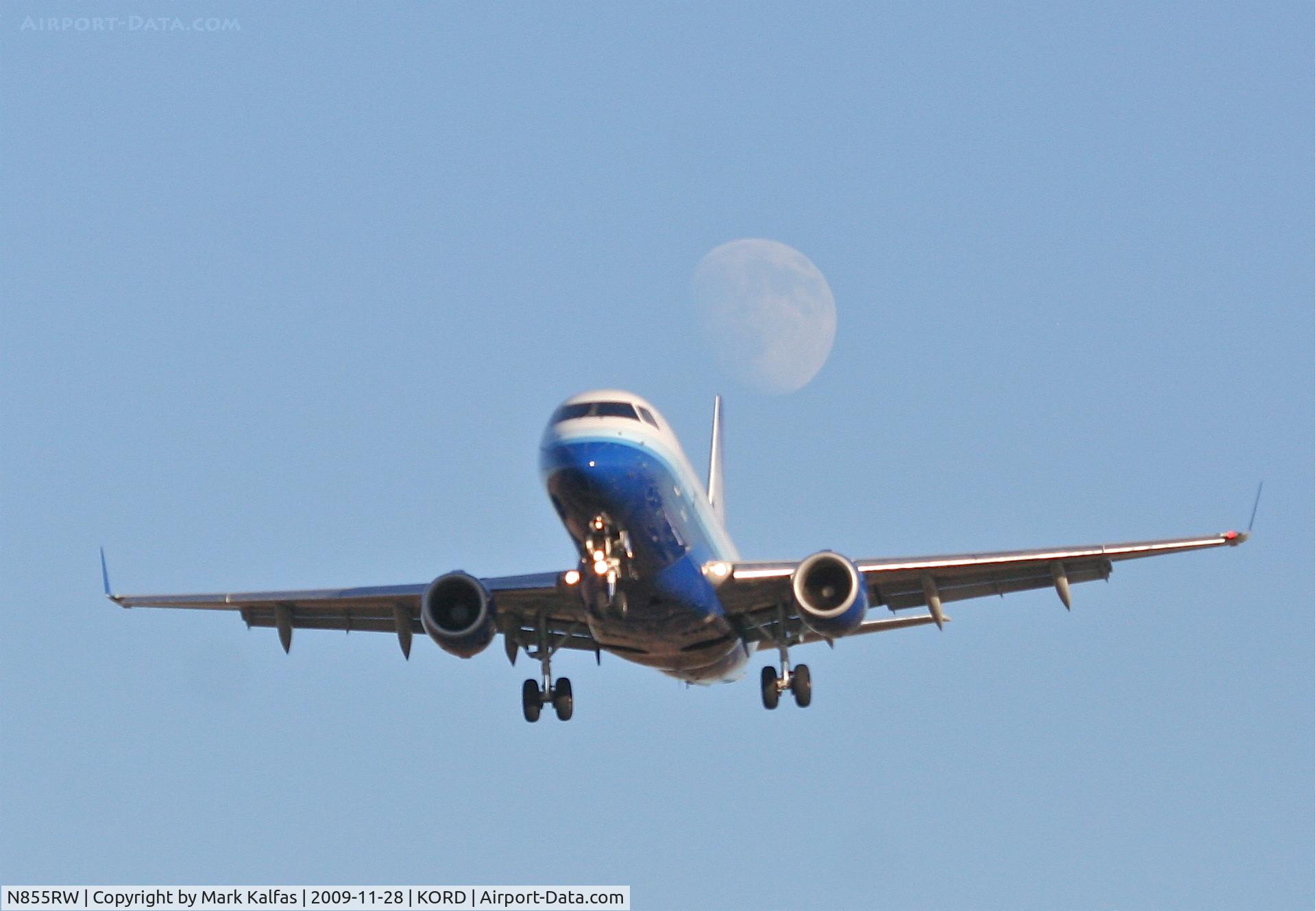 N855RW, 2005 Embraer 170SE (ERJ-170-100SE) C/N 17000077, Shuttle America ERJ 170-100 SE, TCF7612 on final 27L, arriving from CYYZ.