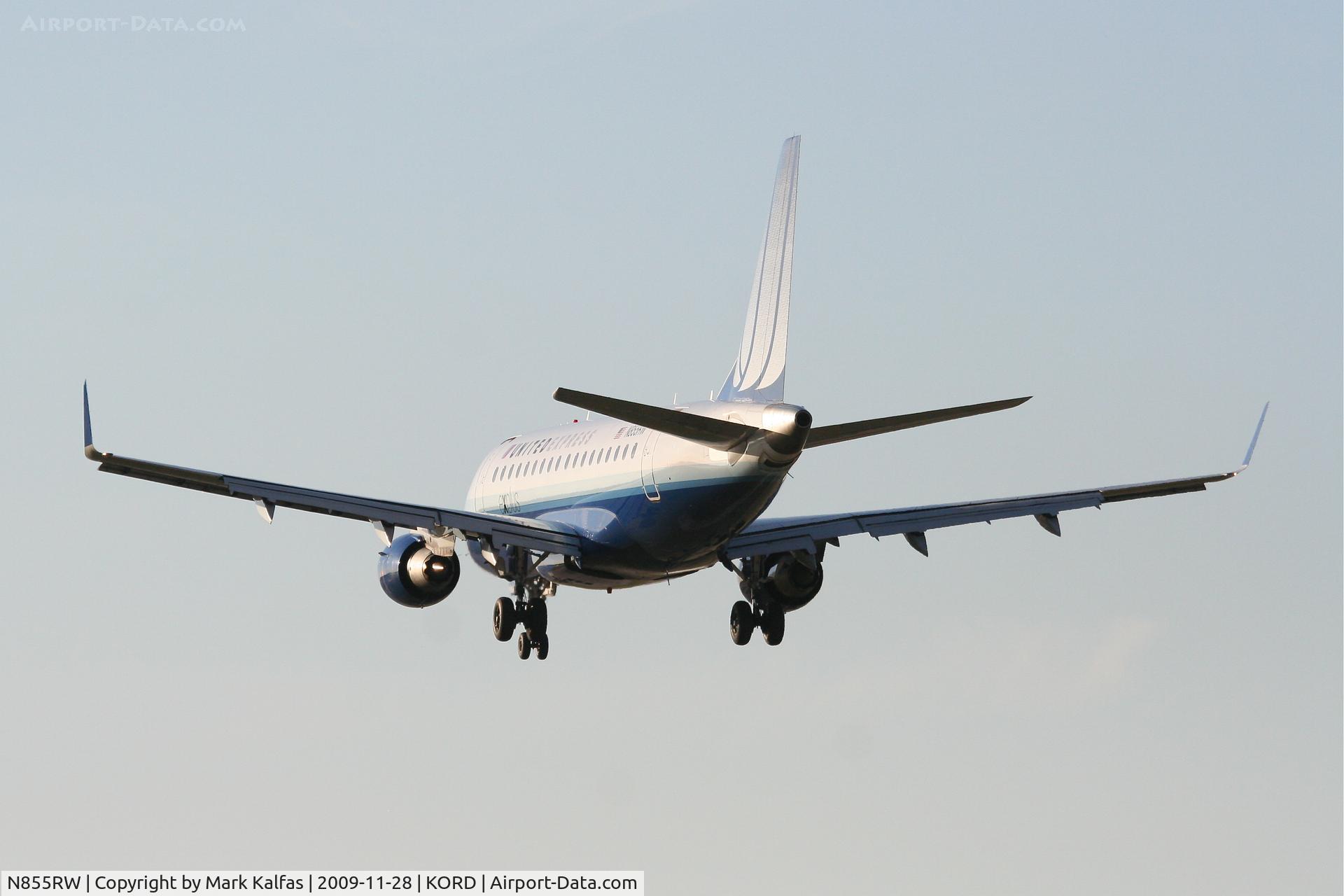 N855RW, 2005 Embraer 170SE (ERJ-170-100SE) C/N 17000077, Shuttle America ERJ 170-100 SE, TCF7612 on final 27L, arriving from CYYZ.