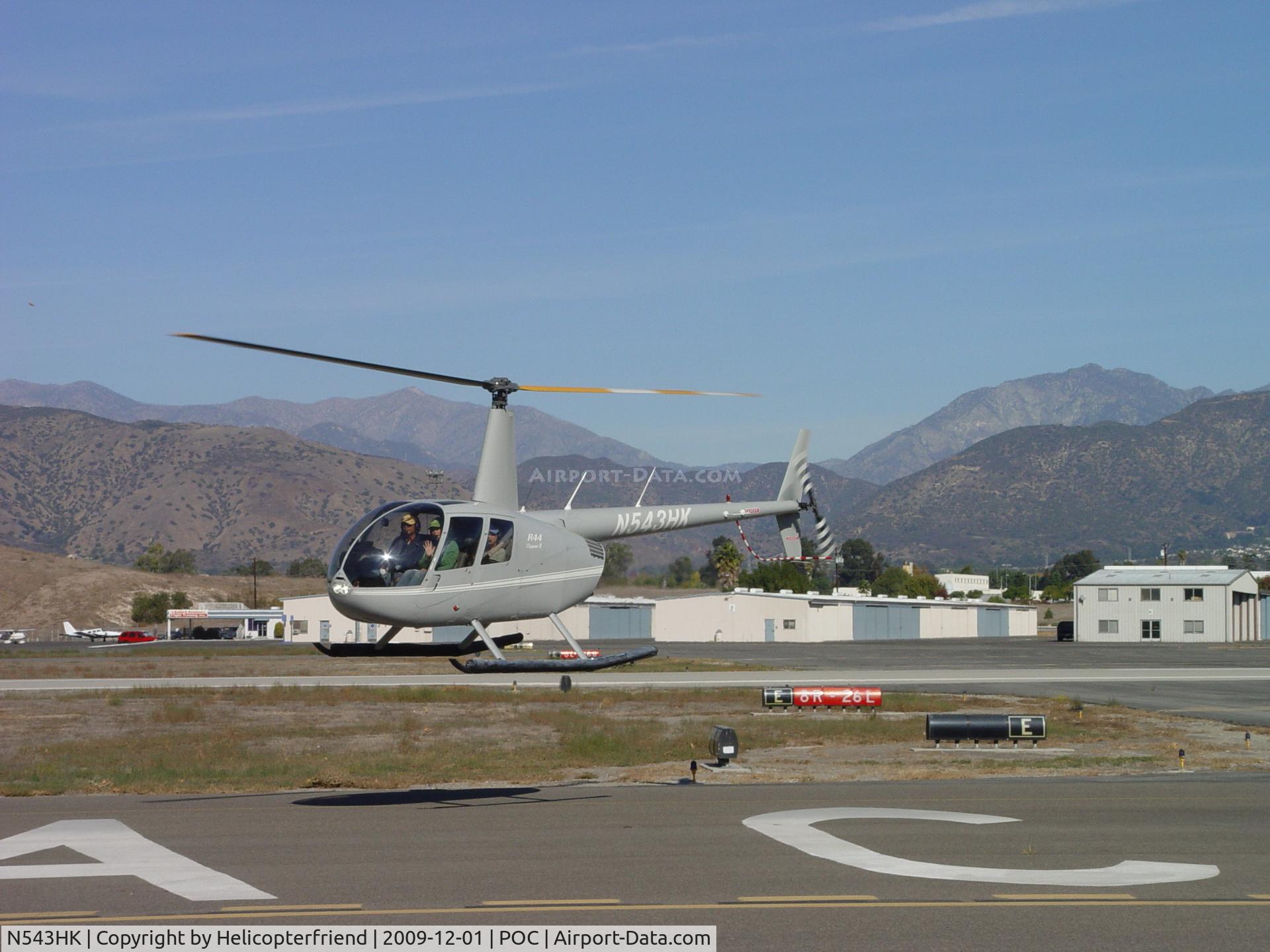 N543HK, Robinson R44 II C/N 12726, Air taxiing to westside helipads
