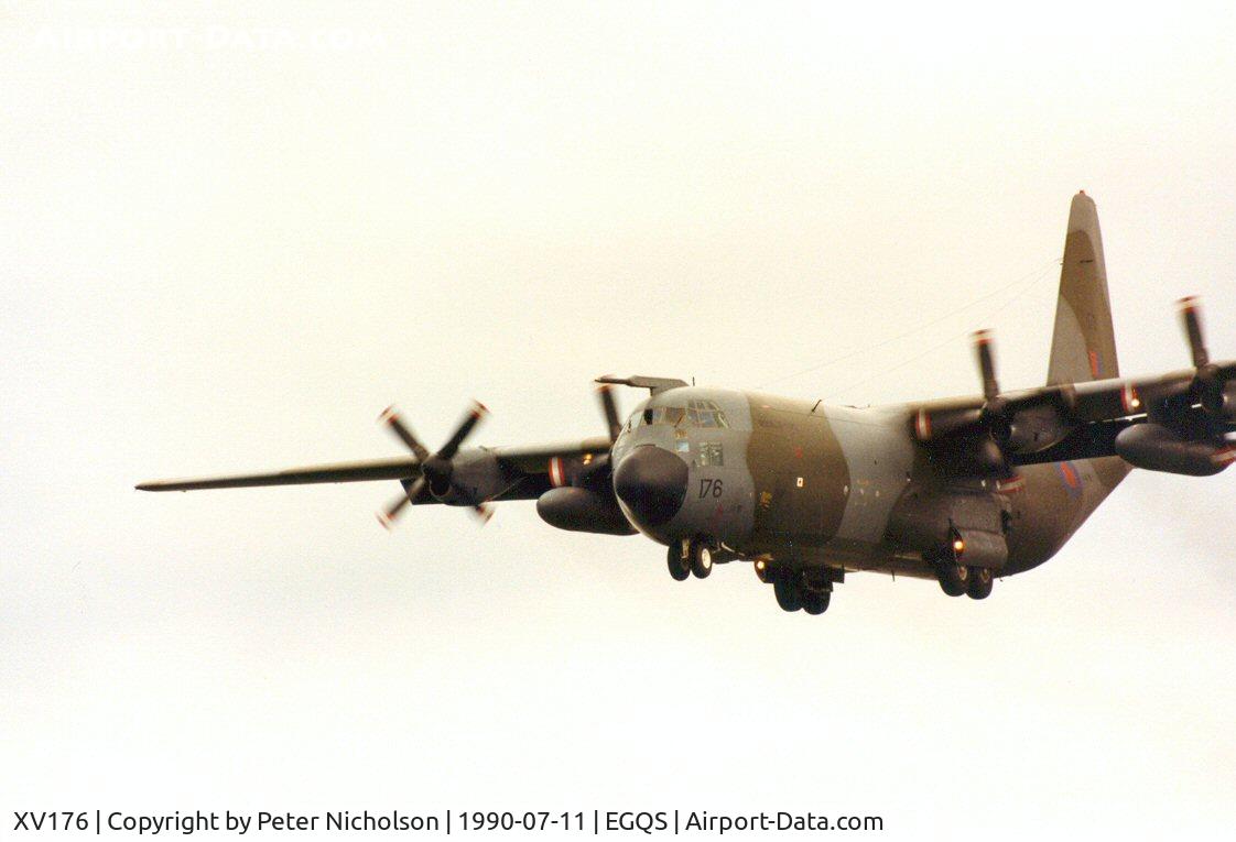XV176, 1966 Lockheed C-130K Hercules C.3 C/N 382-4169, Hercules C.3 of the Lyneham Transport Wing on approach to Lossiemouth in the Summer of 1990.