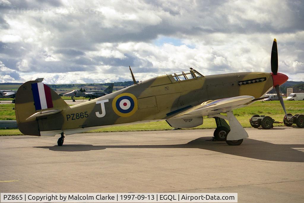 PZ865, 1944 Hawker Hurricane IIC C/N PZ865, Hawker Hurricane Mk2C. Flown by the Battle of Britain Memorial Flight at RAF Leuchar's Battle of Britain Air Show in 1997.