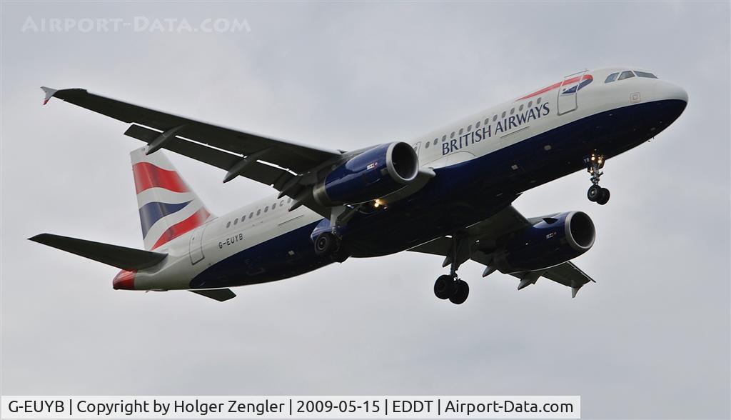 G-EUYB, 2008 Airbus A320-232 C/N 3703, Arrival from merry old England