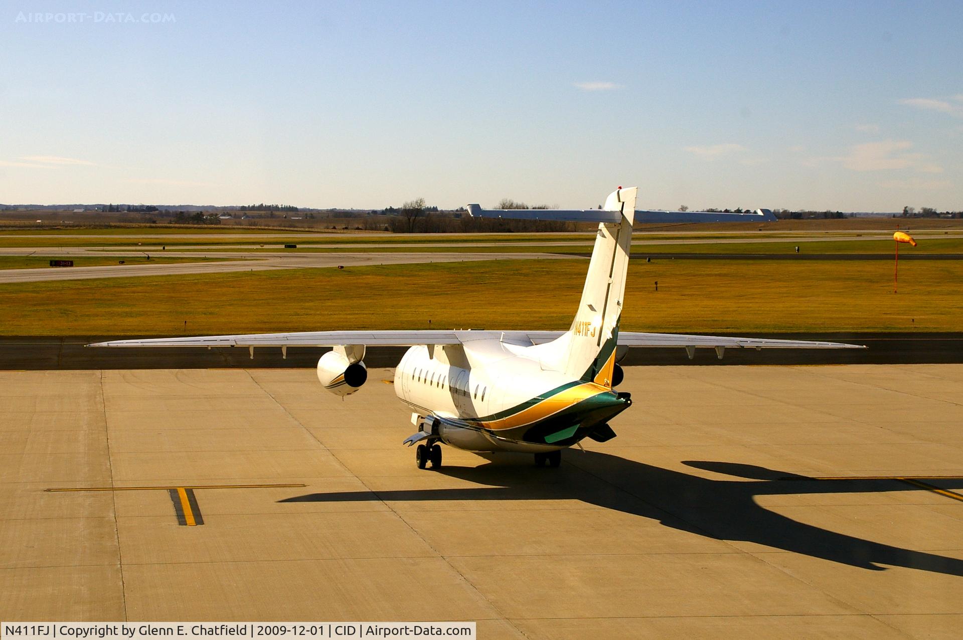 N411FJ, 2000 Fairchild Dornier 328-300 328JET C/N 3166, Taxiing from Landmark for Runway 27 departure