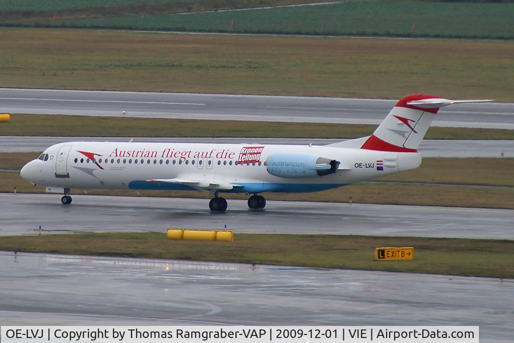 OE-LVJ, 1991 Fokker 100 (F-28-0100) C/N 11359, Austrian Arrows Fokker 100