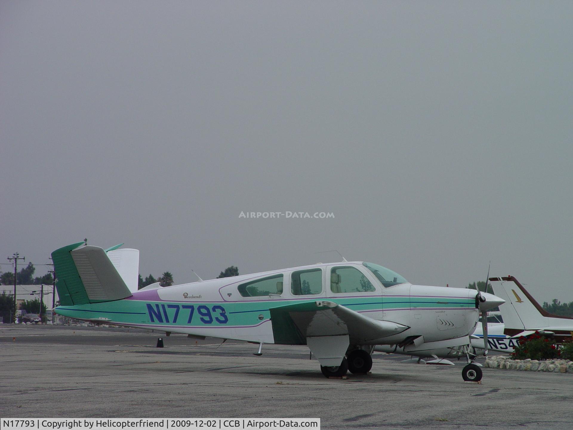N17793, 1977 Beech V35B Bonanza C/N D-10009, Parked at Cable