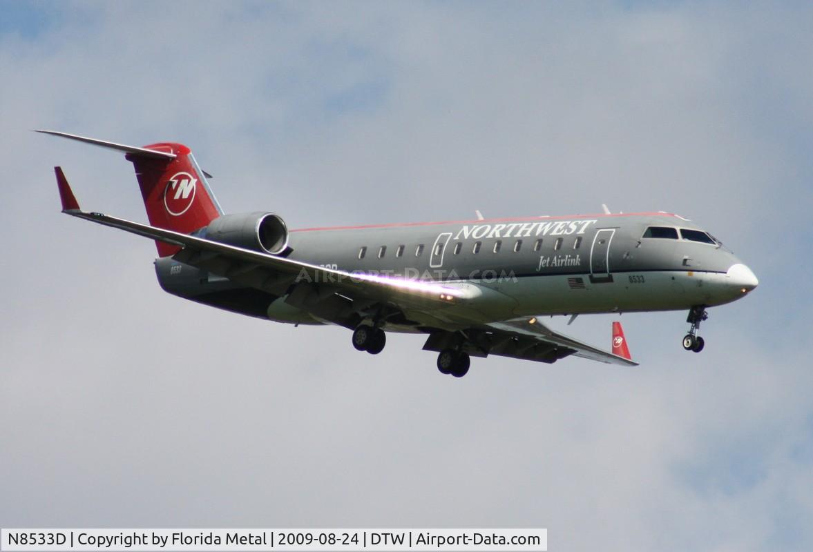N8533D, 2001 Bombardier CRJ-200LR (CL-600-2B19) C/N 7533, Northwest Airlink CRJ-200