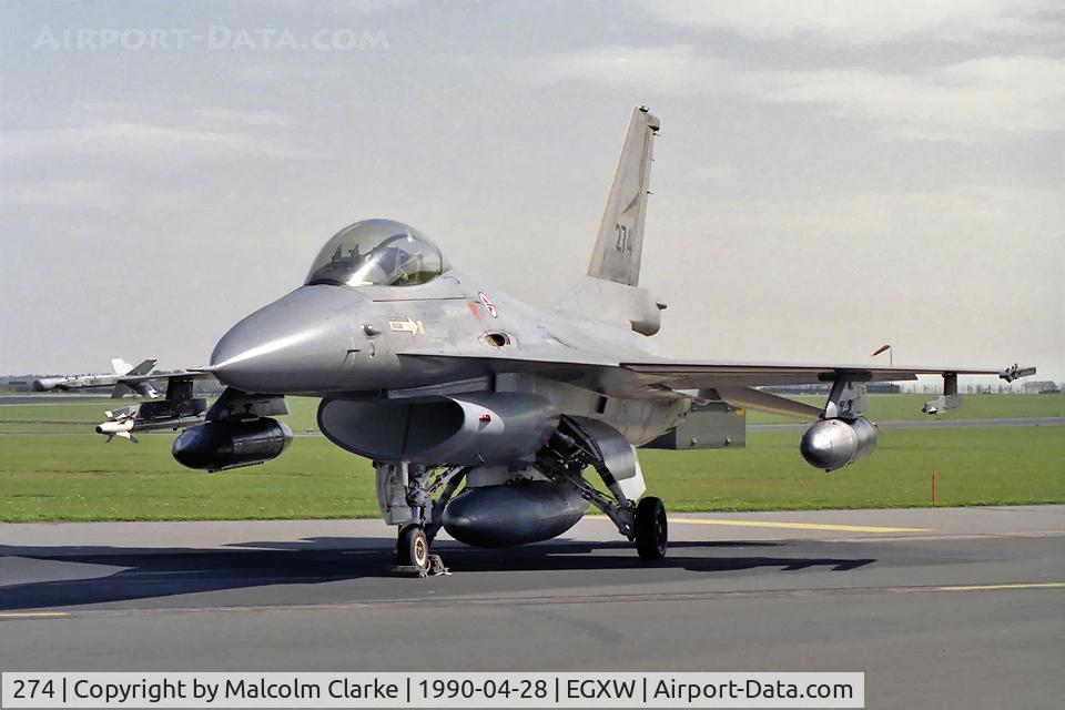 274, 1978 General Dynamics F-16A Fighting Falcon C/N 6K-3, General Dynamics F-16A Fighting Falcon at RAF Waddington's Photocall 1990