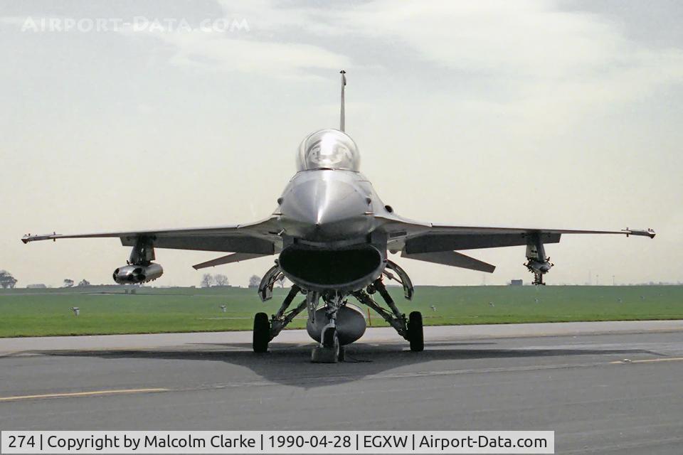 274, 1978 General Dynamics F-16A Fighting Falcon C/N 6K-3, General Dynamics F-16A Fighting Falcon at RAF Waddington's Photocall 1990
