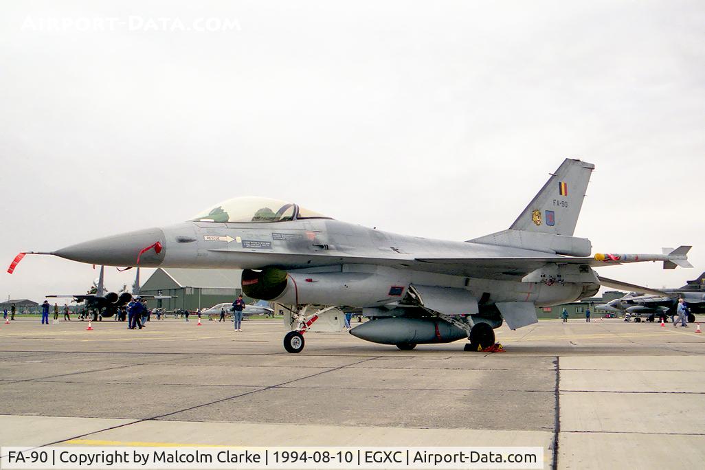 FA-90, 1980 SABCA F-16AM Fighting Falcon C/N 6H-90, SABCA F-16A Fighting Falcon. From 31 Smaldeel, Kleine Brogel (10 Wg) at RAF Coningsby's Photocall 94.