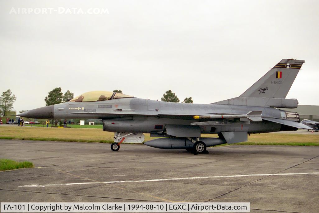 FA-101, SABCA F-16AM Fighting Falcon C/N 6H-101, SABCA F-16A Fighting Falcon. From 1 Smaldeel, Florennes (2 Wg) and seen at RAF Coningsby's Photocall 94.