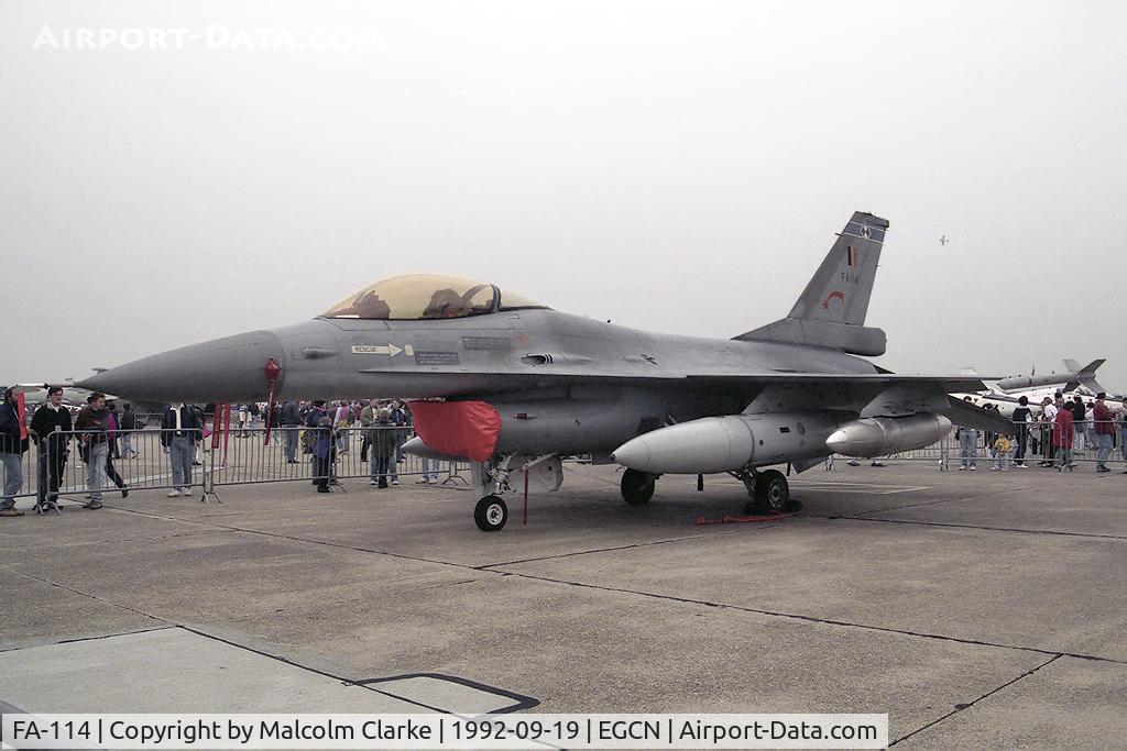 FA-114, 1988 SABCA F-16AM Fighting Falcon C/N 6H-114, SABCA F-16A Fighting Falcon. From 2 Smaldeel, Florennes (2Wg) and seen at RAF Finningley Air Show in 1992