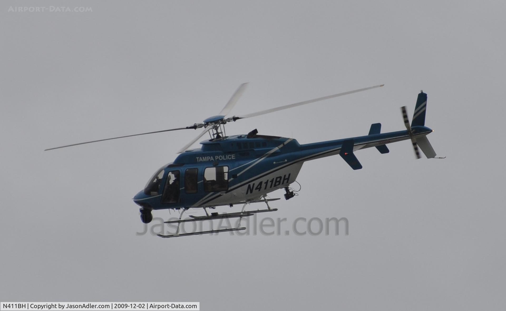 N411BH, 2001 Bell 407 C/N 53487, Tampa Police Department circling around downtown Tampa Florida.
